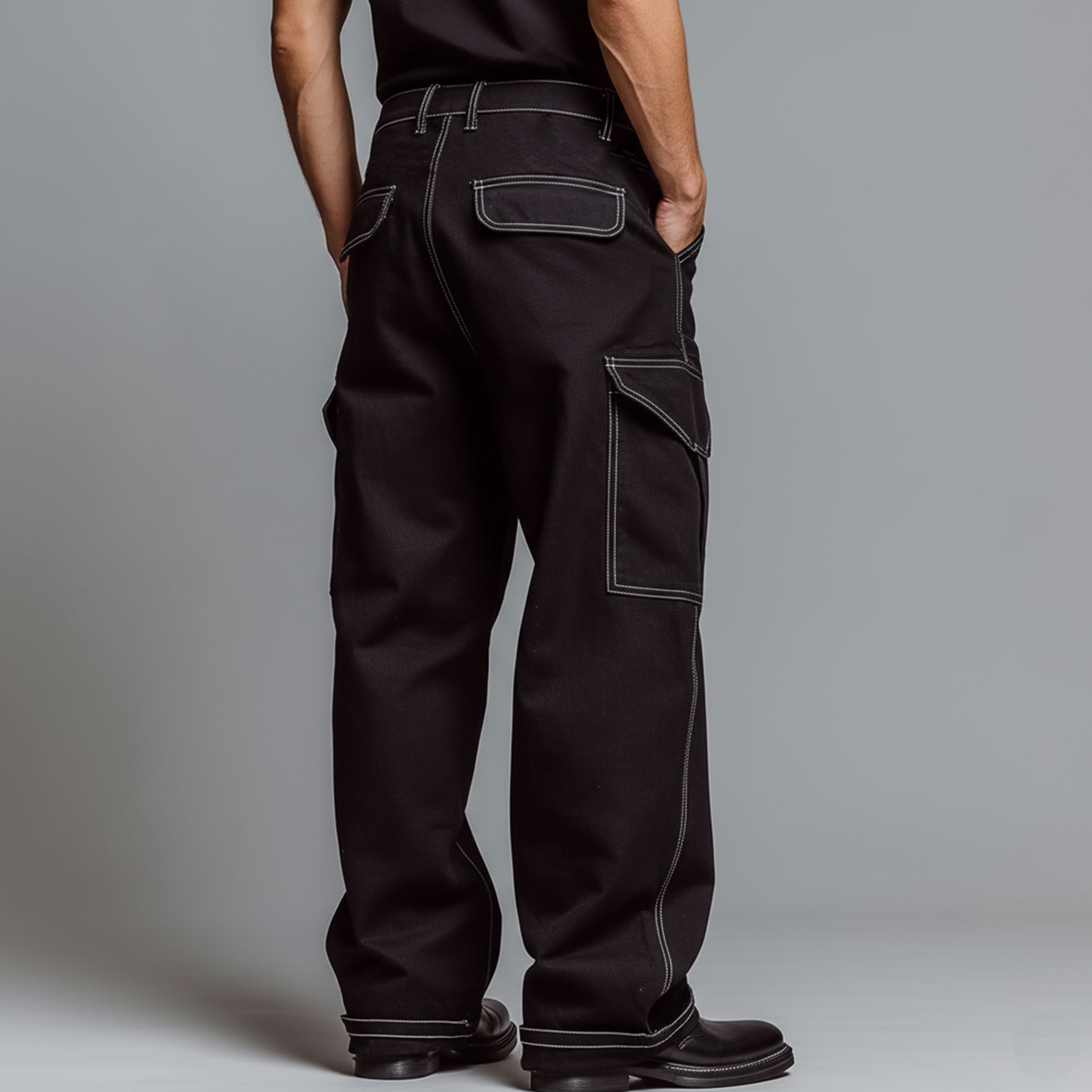 Men's Classic Casual Twill Cotton Loose-fitting Trousers MTA0896K6K