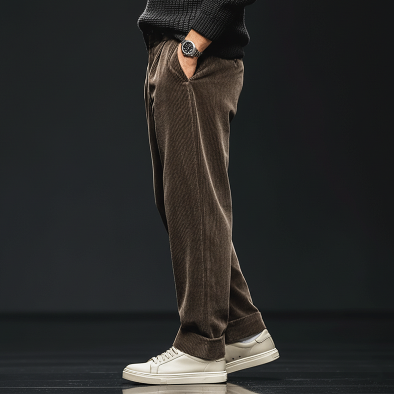 Men's Classic Coffee Corduroy Casual Pants MTA2456J4U