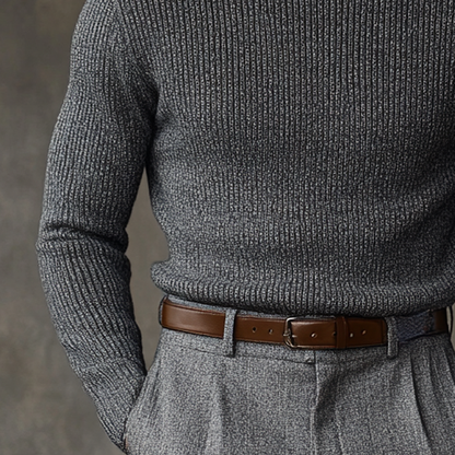 Men's Solid Color Turtleneck Knitted Long-sleeved Sweater MTA0752K7X