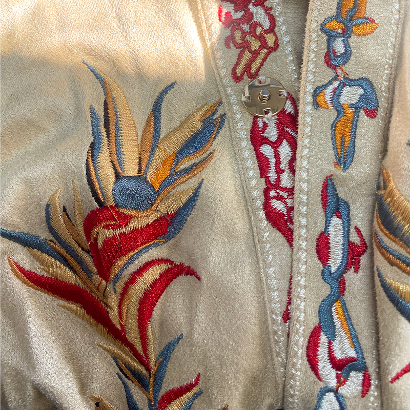 【24-hour shipping out】Men's Spring/Summer Fashion Retro Western Style Suede Embroidered Short Sleeve Shirt MTA1533D2K