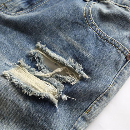 Men's Thin Ripped Straight Pants Loose Shorts 67519672M