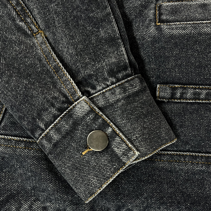 Men's Vintage Washed Baseball Collar Slim Fit Denim Jacket MTA1993H5X