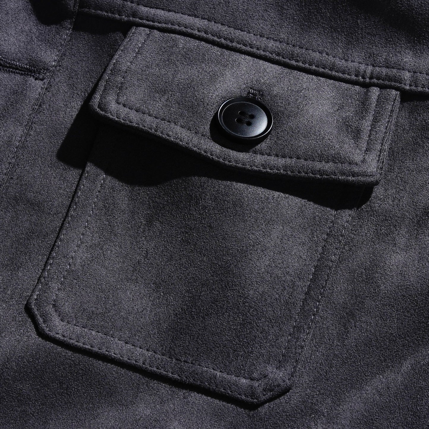 Men's Vintage Suede Single Breasted Stand Collar Jacket 65731063Y