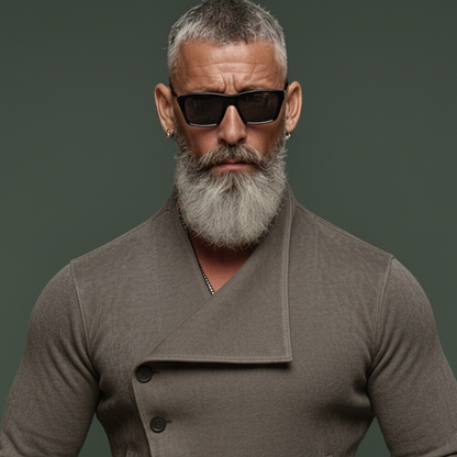 Men's Stylish Slanted Placket Faux Suede Slim-fit Lightweight Inner Jacket MTA0891K8K