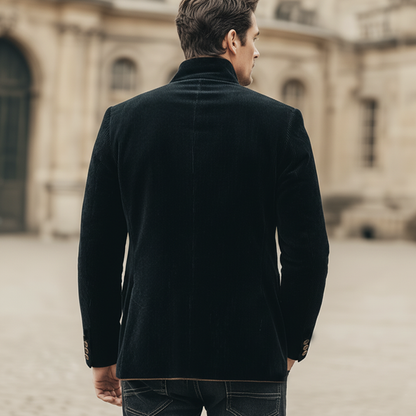 Men's Classic Corduroy Stand Collar Multi-Button Jacket MTA0860K3U