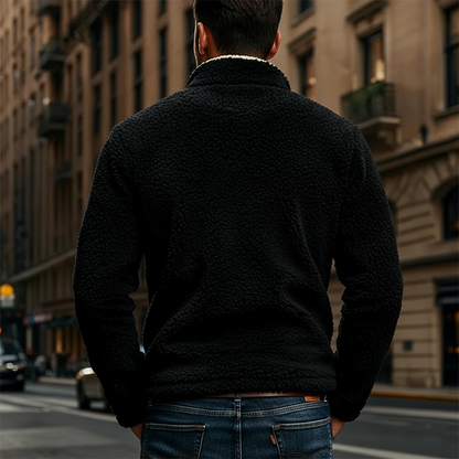 Men's Loose-Fit Contrast Fleece Zip-Up Jacket MTA2262J9X