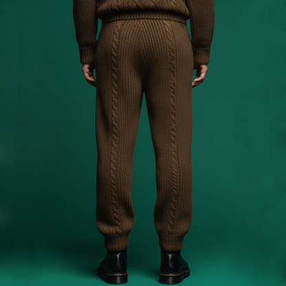 Men's Classic Casual Knitted Jacquard Elastic Waist Pants MTA0800K2K