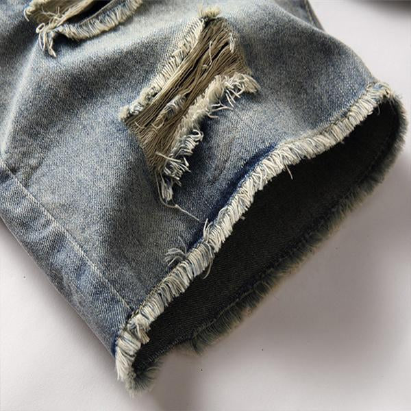 Men's Thin Ripped Straight Pants Loose Shorts 67519672M