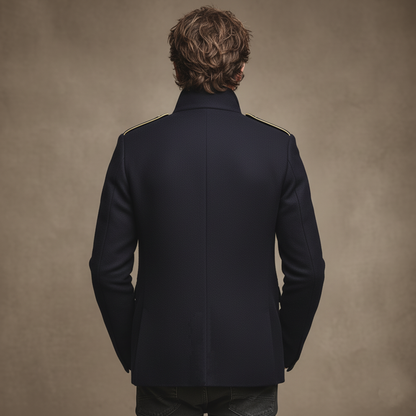 Men's Classic Retro Stand-up Collar Faux Suede Jacket MTA0757K2K