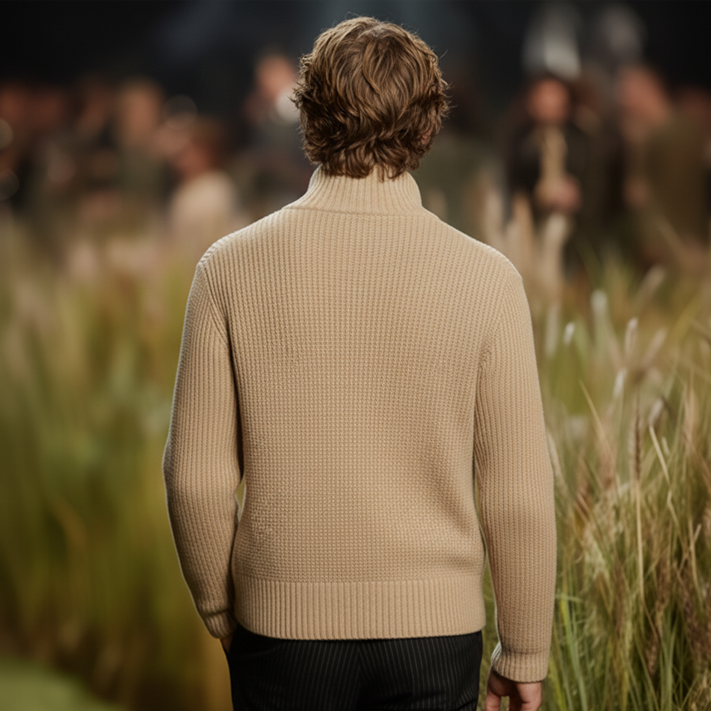 Men's Classic Casual Stand Collar Button-Up Cardigan MTA0824K1K