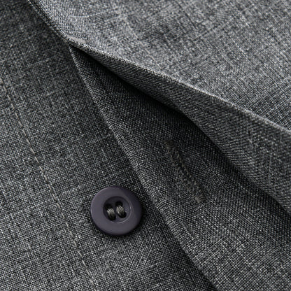 【24-hour shipping out】Men's Solid Color Lapel Cotton Linen Short Sleeve Shirt 82339241X