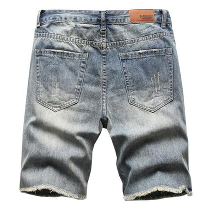 Men's Thin Ripped Straight Pants Loose Shorts 67519672M