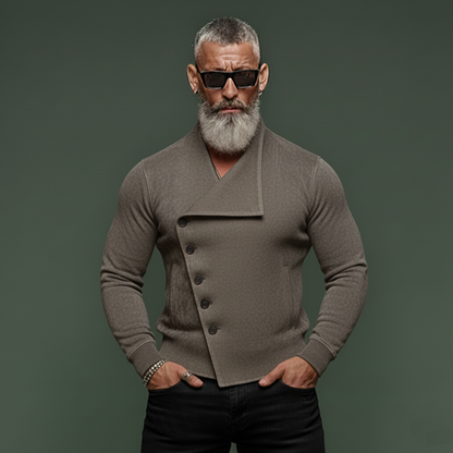 Men's Stylish Slanted Placket Faux Suede Slim-fit Lightweight Inner Jacket MTA0891K8K