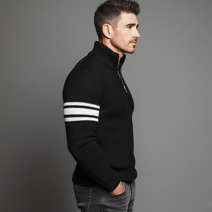 Men's Classic Quarter Zip Stand Collar Slim Fit Sweater MTA0867K0U