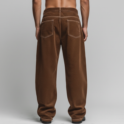 Men's Stylish Corduroy Zipper-decorated Casual Pants MTA0804K7K