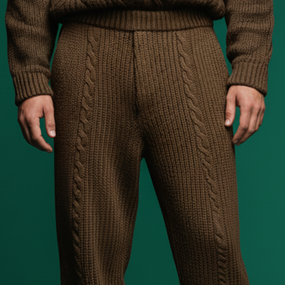 Men's Classic Casual Knitted Jacquard Elastic Waist Pants MTA0800K2K