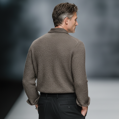 Men's Classic Casual And Business Knitted Long-sleeved Shirt MTA0754K4K