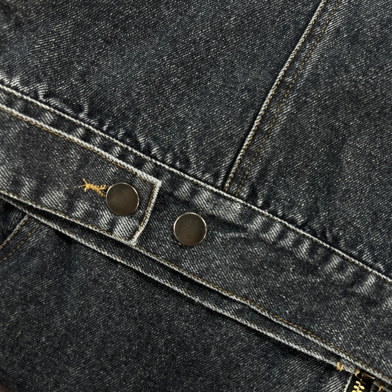 Men's Vintage Washed Baseball Collar Slim Fit Denim Jacket MTA1993H5X