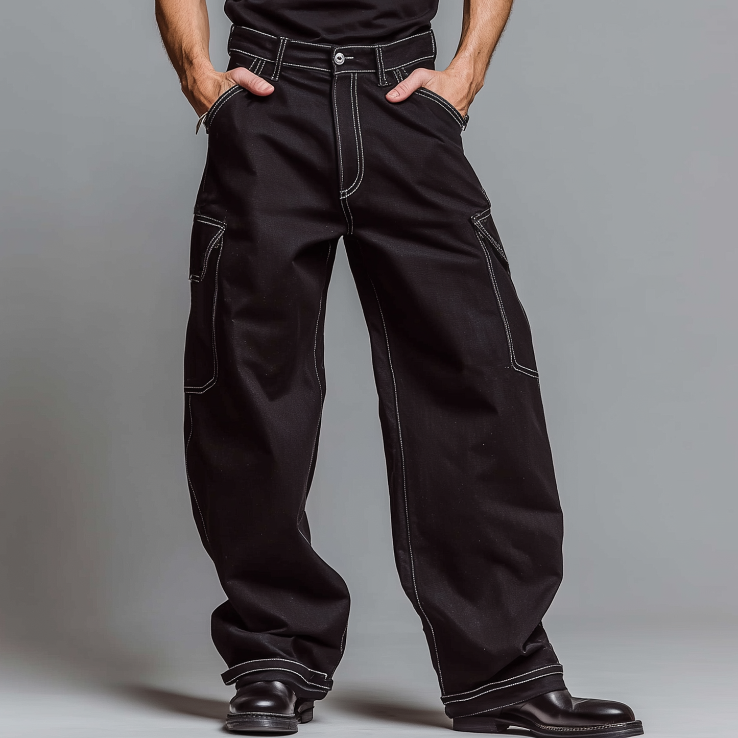 Men's Classic Casual Twill Cotton Loose-fitting Trousers MTA0896K6K