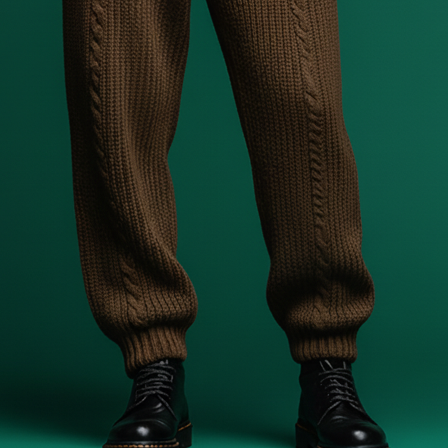 Men's Classic Casual Knitted Jacquard Elastic Waist Pants MTA0800K2K