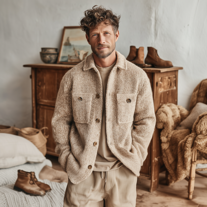 Men's Classic Casual Shirt-Style Cardigan MTA2575J9K