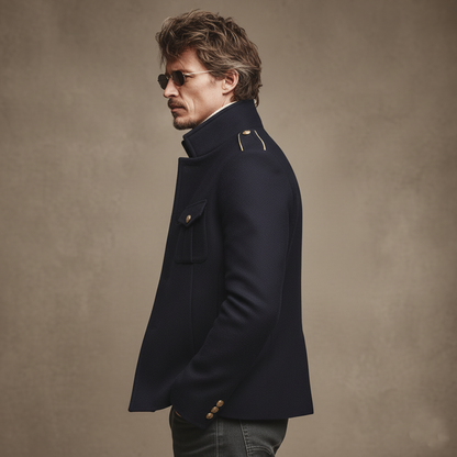 Men's Classic Retro Stand-up Collar Faux Suede Jacket MTA0757K2K