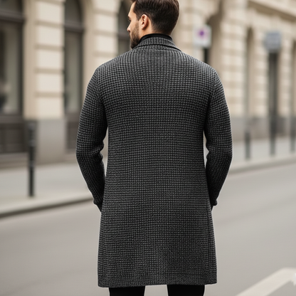 Men's Business Mid-Length Unbuttoned Textured Knit Cardigan MTA0715K2U