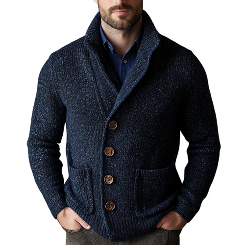 Men's Retro Stand Collar Button-Up Cardigan MTA0741K1X